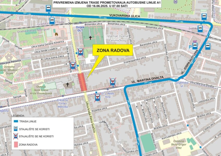 Zbog radova u Svačićevoj, GPP preusmjerava trasu A1