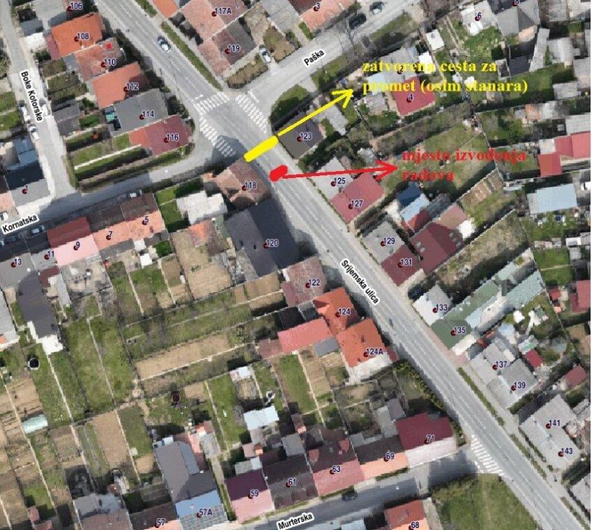 U ponedjeljak počinju radovi na sanaciji kanalizacijskog cjevovoda u Srijemskoj ulici