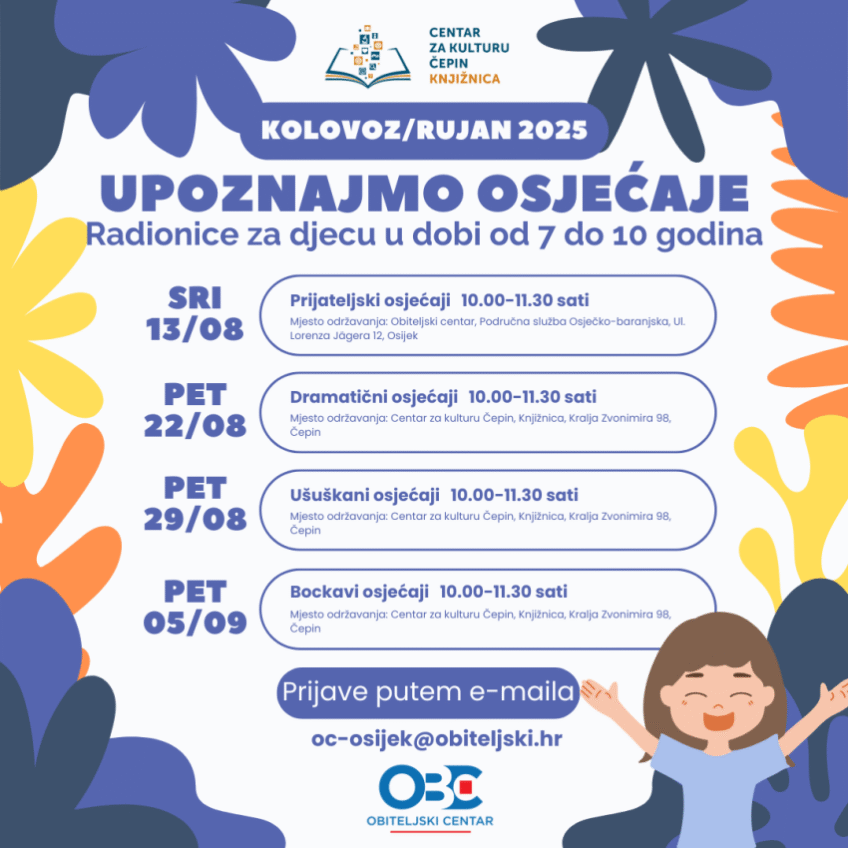 Ciklus besplatnih radionica za djecu “Upoznajmo osjećaje”