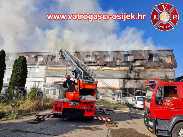 [FOTO] Veliki požar u Osijeku: Uzrok požara je kvar na elektroinstalacijama