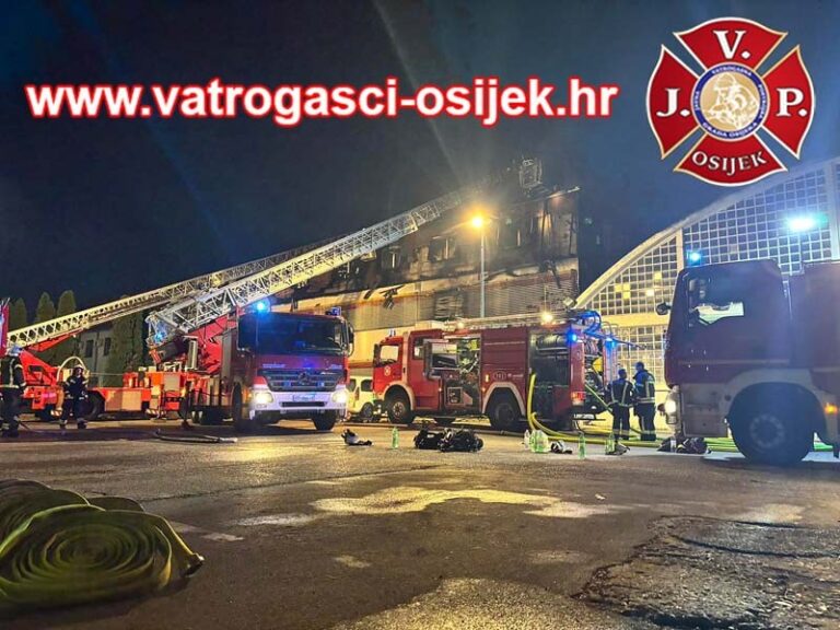 [FOTO] Veliki požar u Osijeku: Uzrok požara je kvar na elektroinstalacijama