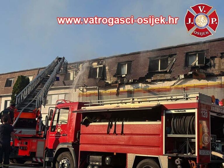 [FOTO] Veliki požar u Osijeku: Uzrok požara je kvar na elektroinstalacijama