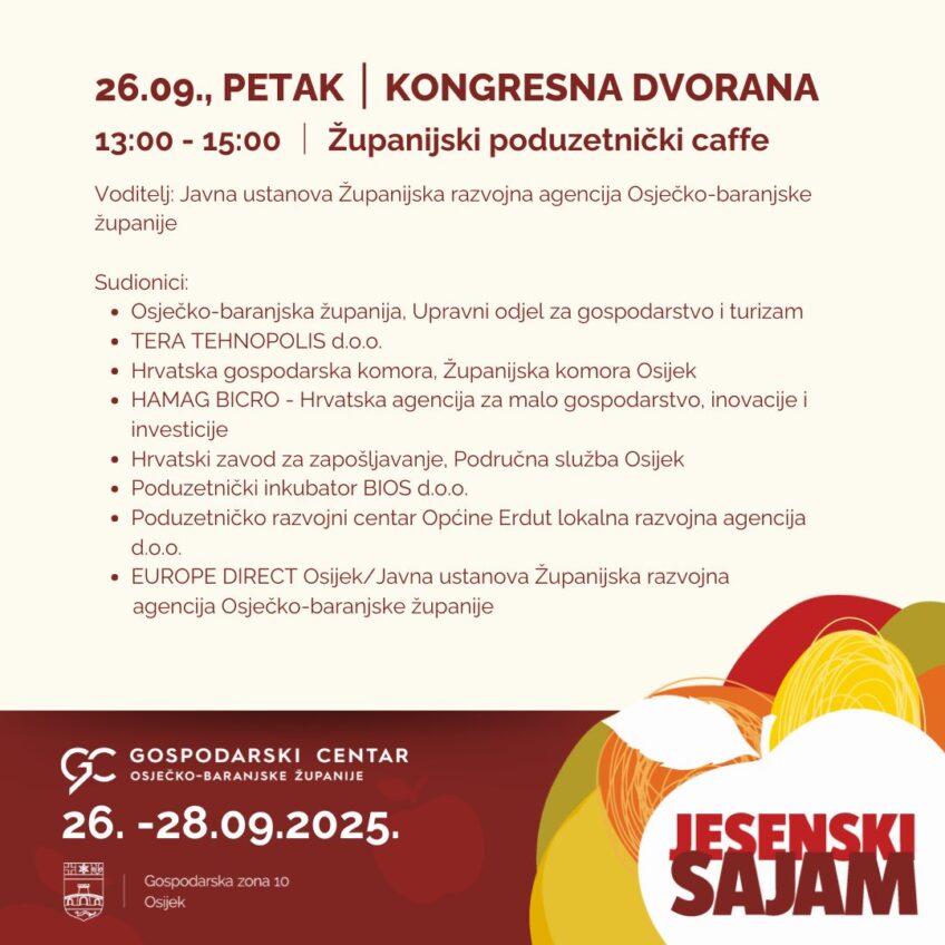 Jesenski sajam u Gospodarskom centru: Tri dana promocije poljoprivrede, graditeljstva i poduzetništva