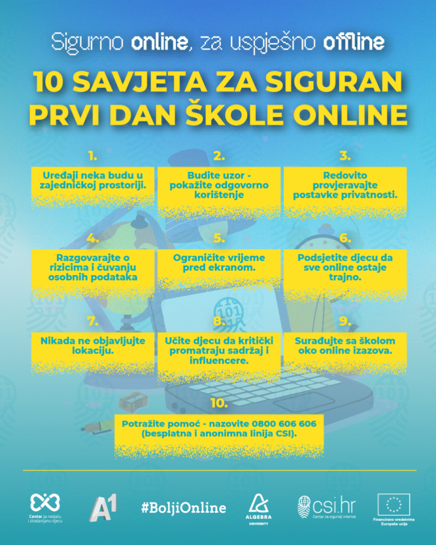 10 savjeta za siguran prvi dan škole na internetu