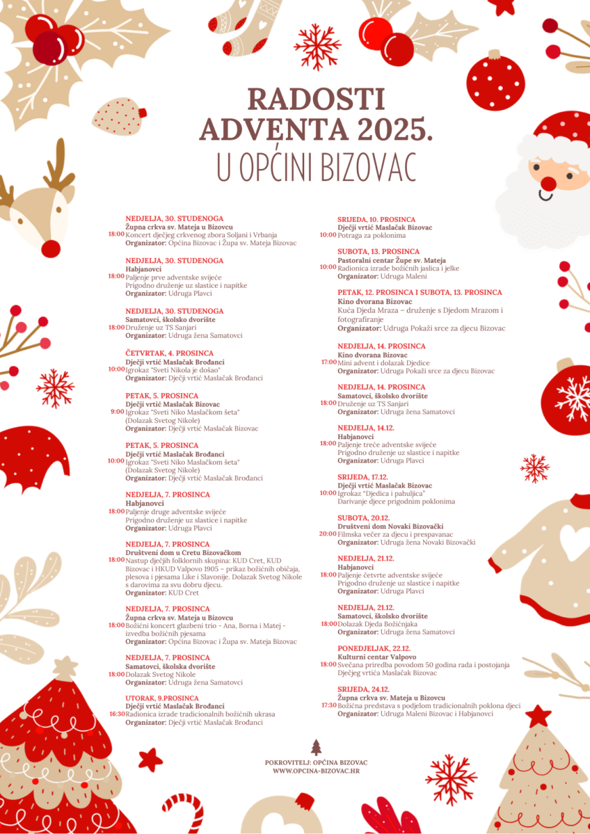 Advent u Bizovcu [program, 2025.]