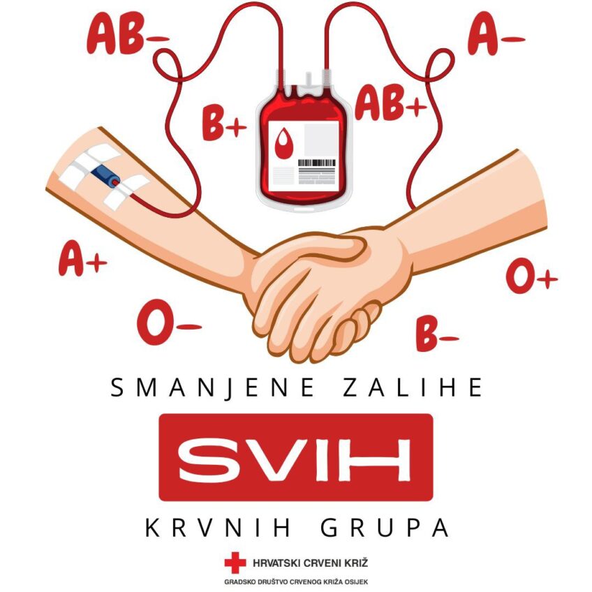 Kritične zalihe krvi — potrebni darivatelji svih krvnih grupa