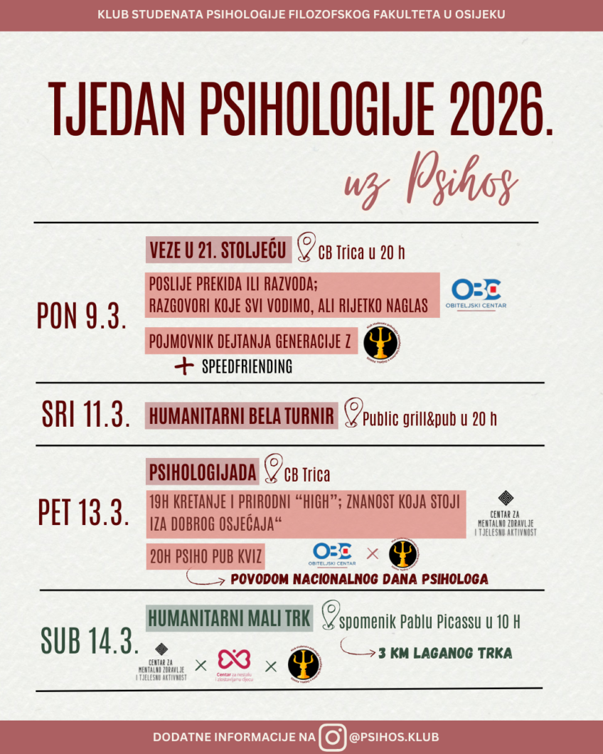 Tjedan psihologije 2026. – program