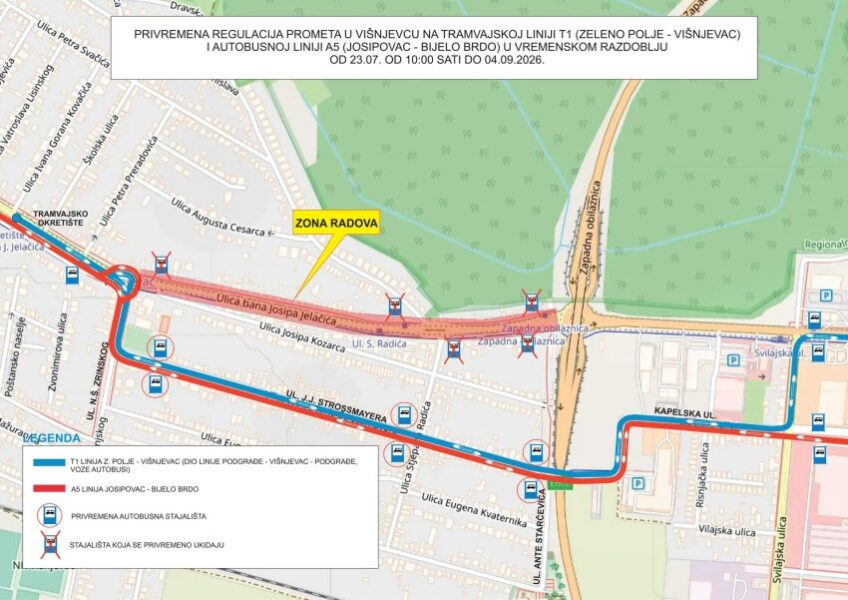 Kreću radovi u Višnjevcu! Provjerite kako će prometovati linije T1 i A5