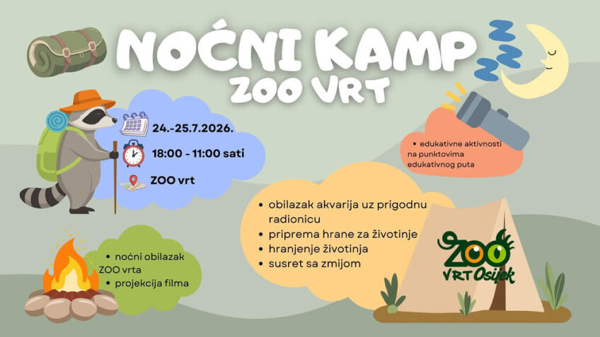 Jedinstvena ljetna avantura u Zoo vrtu Osijek: Djecu očekuje noćenje u šatorima i druženje sa životinjama