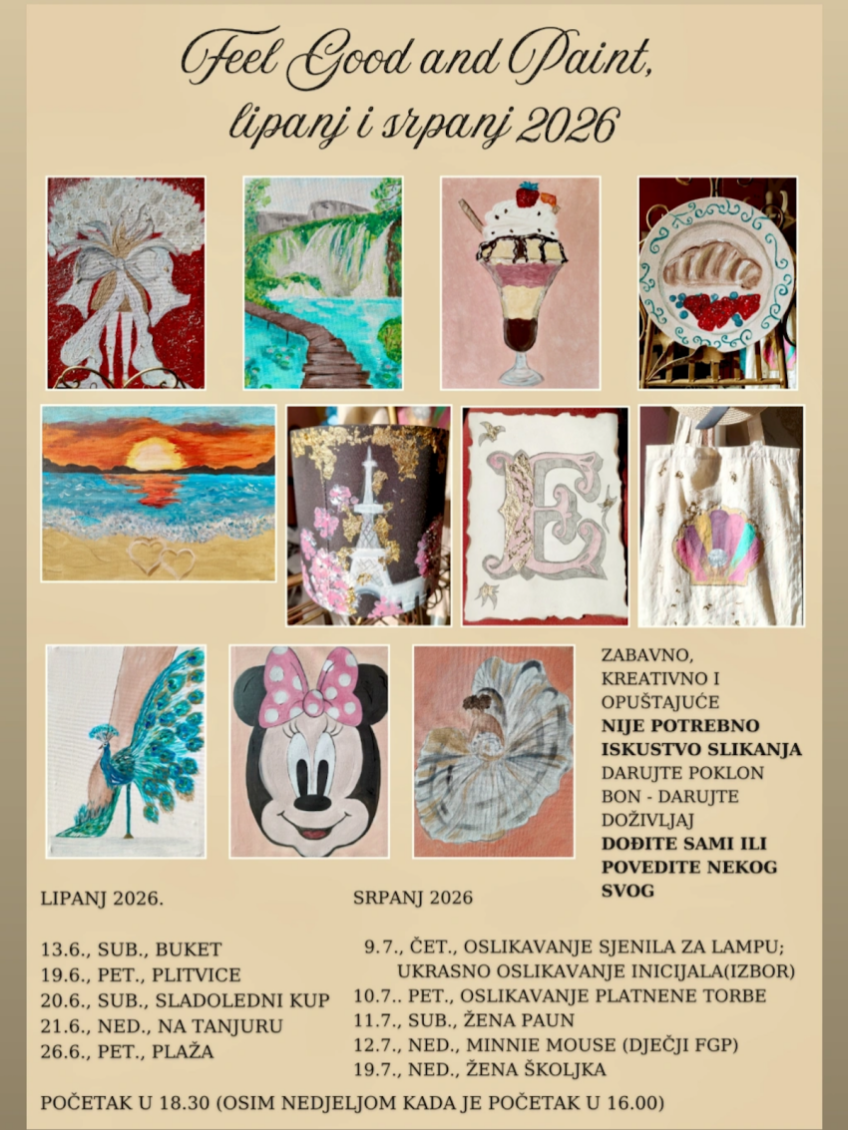 Studio Respect boutique prigode: Feel Good & Paint [lipanj i srpanj, 2026.]