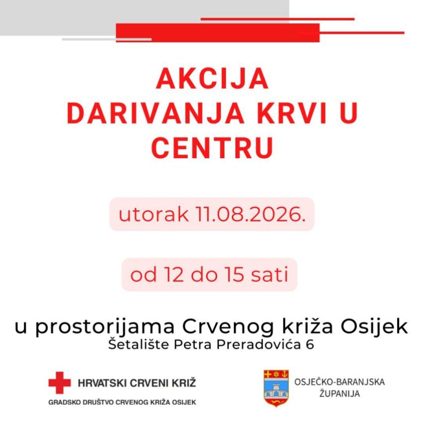 Crveni križ Osijek: Akcija darivanja krvi