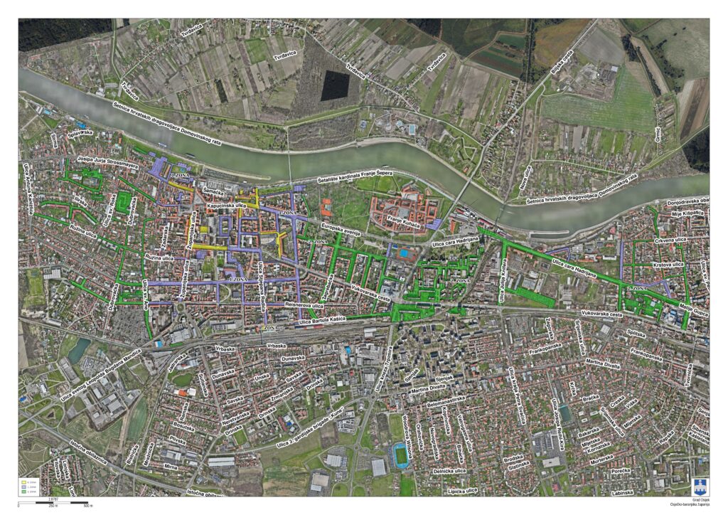 Klik za cijelu kartu Karta parkiranja Osijek 2026.