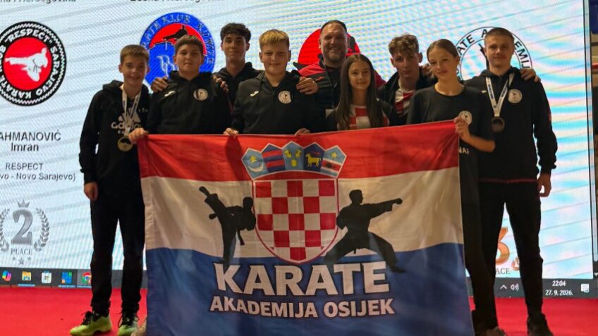 Karate Akademija Osijek uspješna u Travniku: Zlato, srebro i bronca za osječke borce