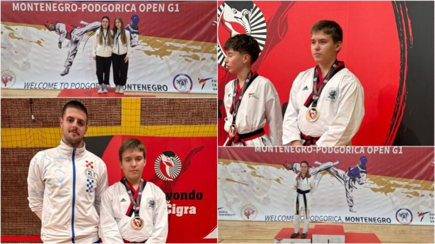 Taekwondo klub Osijek uspješan u Podgorici i Zagrebu: Dvije medalje za osječke borce